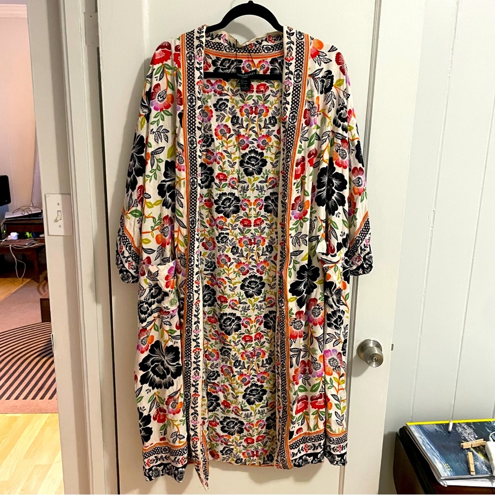 Cynthia Rowley Woman Floral Print Reversible Wrap, Size 1X, like new